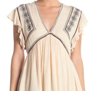 Nwot Free People Falling Water Dmbroidered Tunic Top Shirt  blouse M